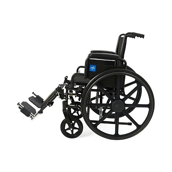 Medline Guardian K1 Folding Manual Wheelchair, Nylon Medline Industries, Inc. K1166N22E 16" Elevating