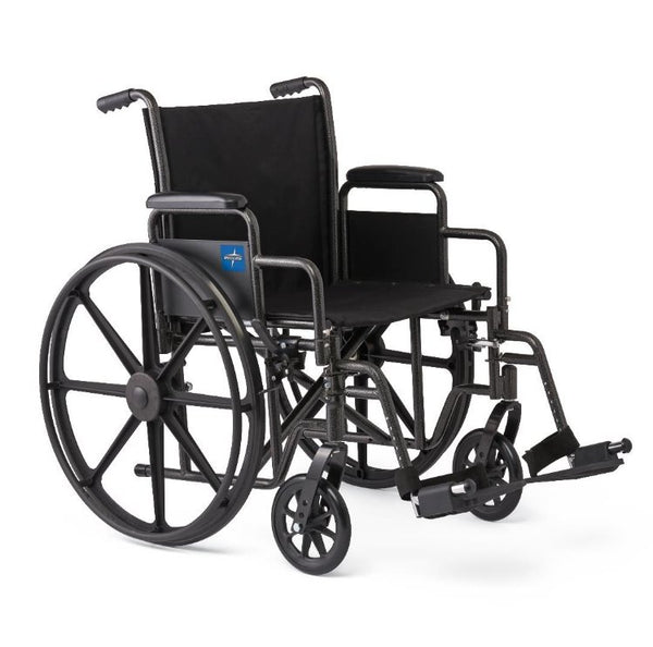 Medline Guardian K1 Folding Manual Wheelchair, Nylon Medline Industries, Inc. K1166N22S 16" Swing -Away