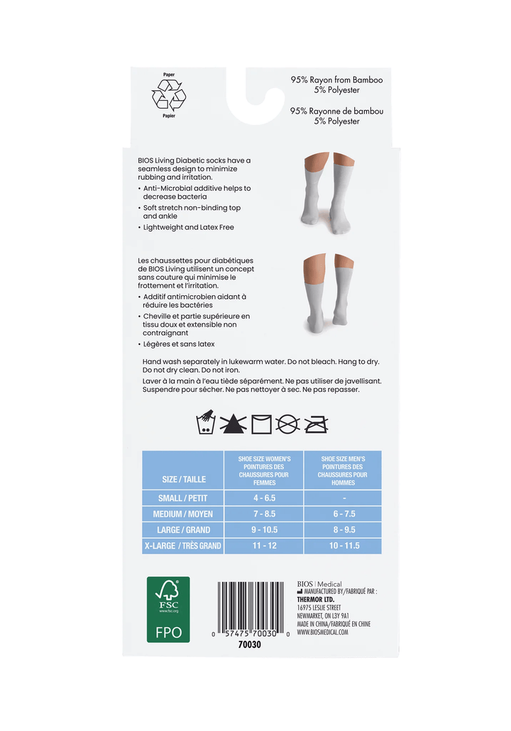 Diabetic Sock - White Sommi Medical Equipment