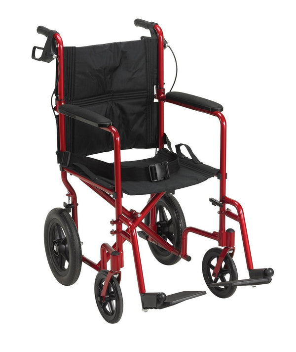 Lightweight Expedition Transport Wheelchair with Hand Brakes, Red Sommi Medical Equipment