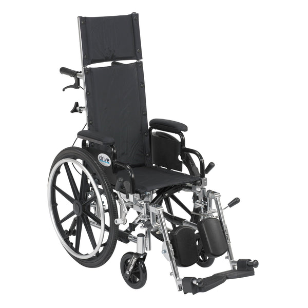 Viper Plus Light Weight Reclining Wheelchair with Elevating Leg Rests and Flip Back Detachable Arms, 12" Seat Sommi Medical Equipment