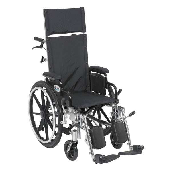 Viper Plus Light Weight Reclining Wheelchair with Elevating Leg Rests and Flip Back Detachable Arms, 14" Seat Sommi Medical Equipment