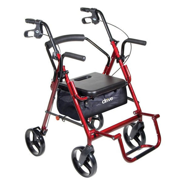 Duet Rollator/Transport Chair Drive Medical 795R Red