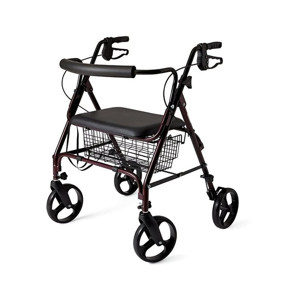 Medline Basic Steel Heavy Duty Bariatric Rollator Medline Industries, Inc. Steel Burgundy